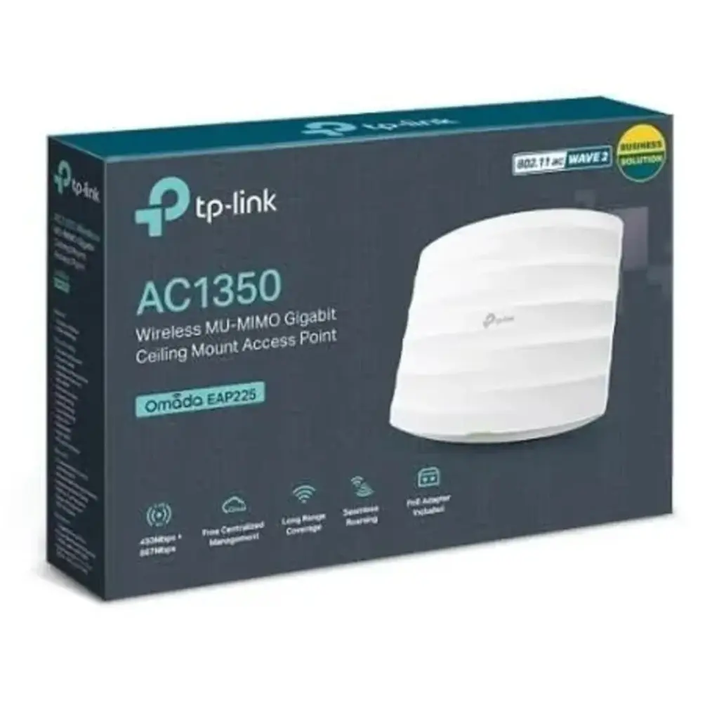 Tp-Link Omada AC1350 Wireless MU-MINO Gigabit Ceiling Mount Access Point EAP225
