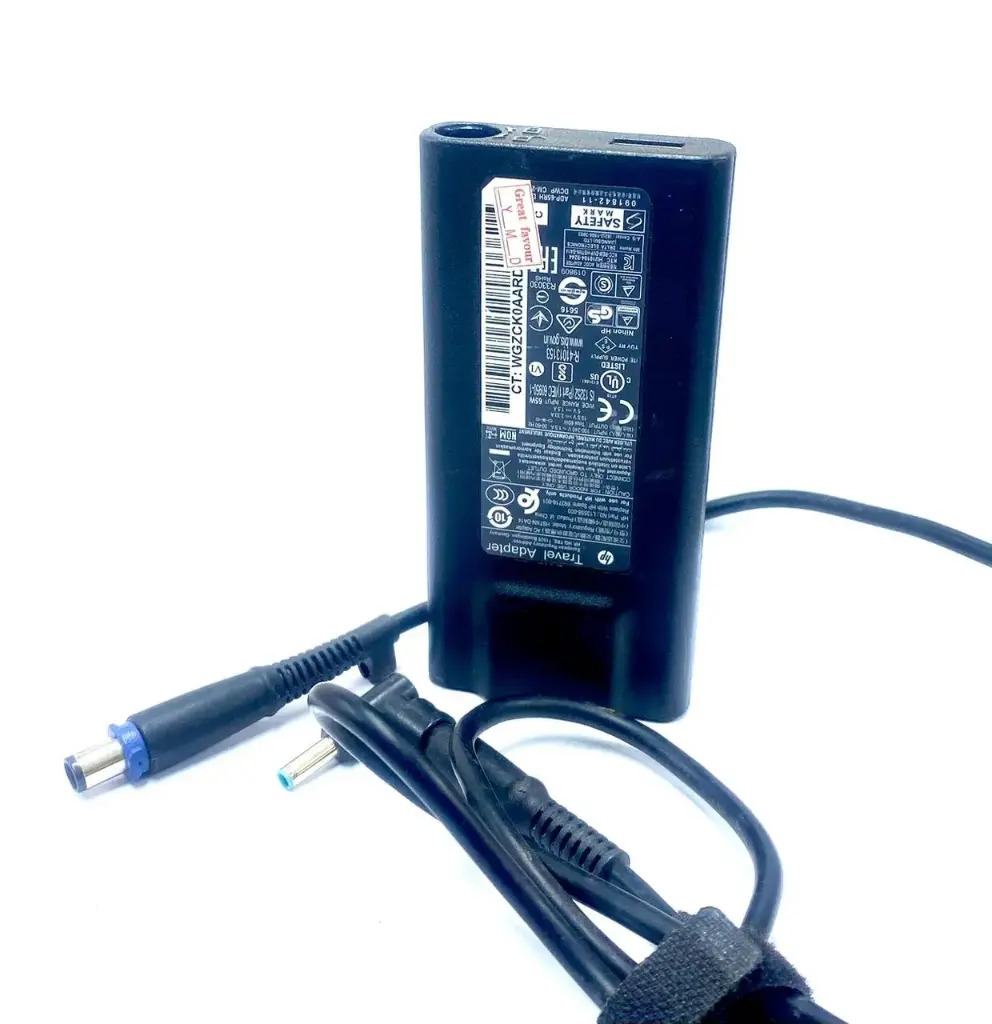 HP Blue pin/USB Travel 65W laptop charger Adapter Original
