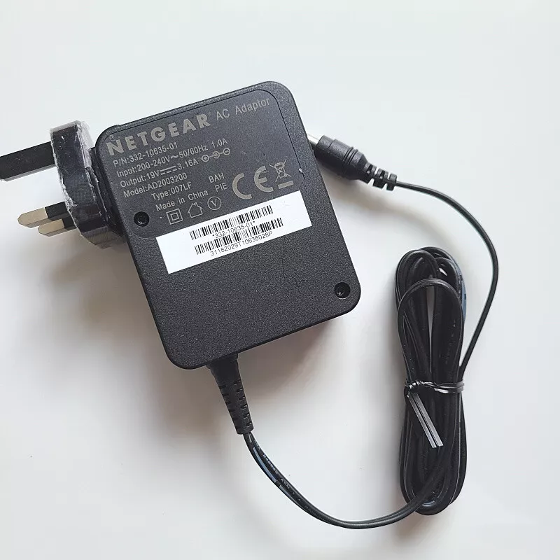 AC Adapter For NETGEAR Router AD2003100 Power Supply Cord Charger -UK 19V 3.16A