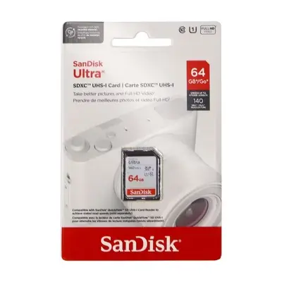 SanDisk Ultra SDXC 64GB UHS-I Card 140mb/s