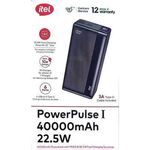 itel Power-Pulse I 40000mAh 22.5W Digital Display Power-Bank