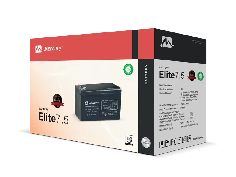 Mercury Ups Battery - Elite 7.5 - 12v-7.5ah