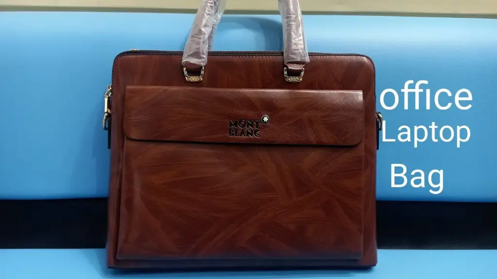 Original Mont blank brown leather laptop bag 8167-1 Coffee