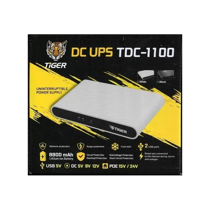 Tiger DC Ups TDC-1100 Power Bank For WIFI Router & CCTV Powerbank 8800mAh, 5V 9V 12V  protection Anti-Surge Power Bank for Router powerbank