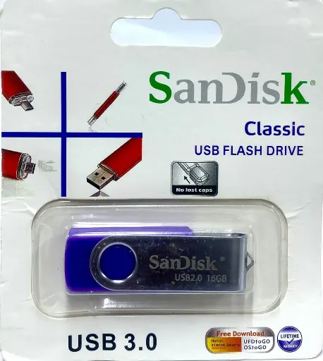SanDisk 16GB Classic USB 2.0 FLASH DRIVE