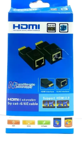 HDMI Extender By CAT 6/6 E Cable 4k up to 40 METERS 