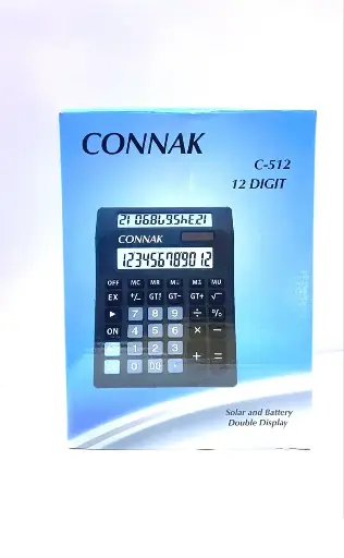 Connak C-512 Solar and battery double display 12digit Calculator 